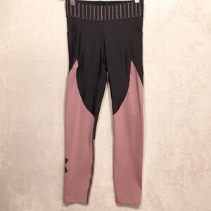 Under Armour Womans Compression Pants Sz.S/Black-Rose Gold/Heat Gear/Colorblock